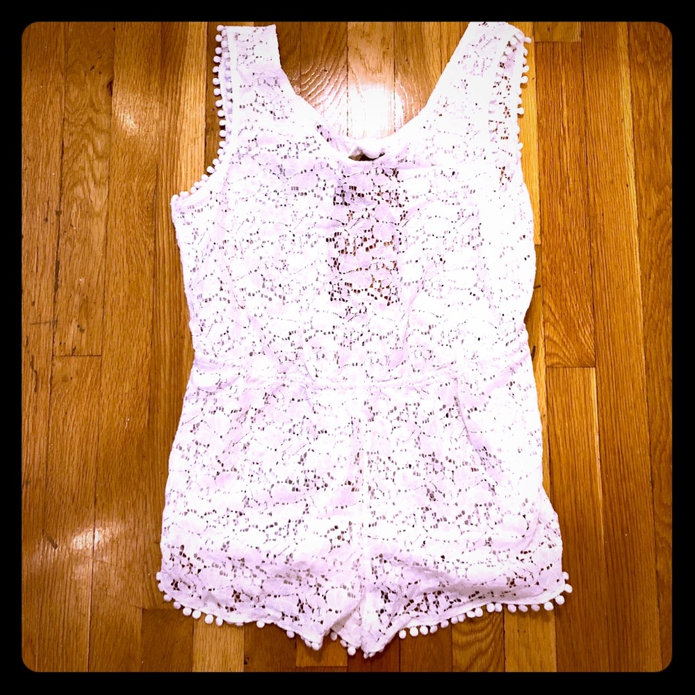 White Lace Romper Cover-Up